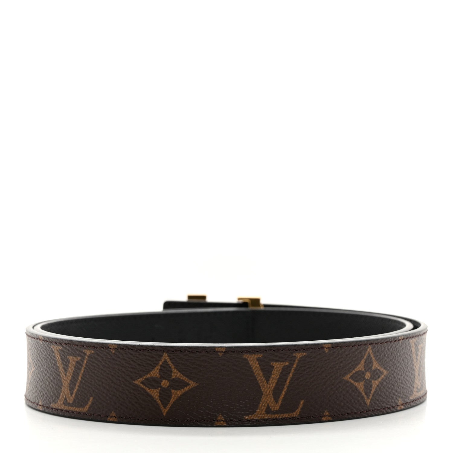 Louis Vuitton Calfskin Monogram 30mm LV Initiales Reversible Belt 85 34 Black 3 of 7