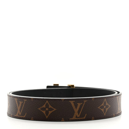 Louis Vuitton Calfskin Monogram 30mm LV Initiales Reversible Belt 85 34 Black 3 of 7