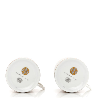 Hermes Porcelain Mosaique Au 24 Gold Coffee Cup and Saucer Set of 2 5 of 12