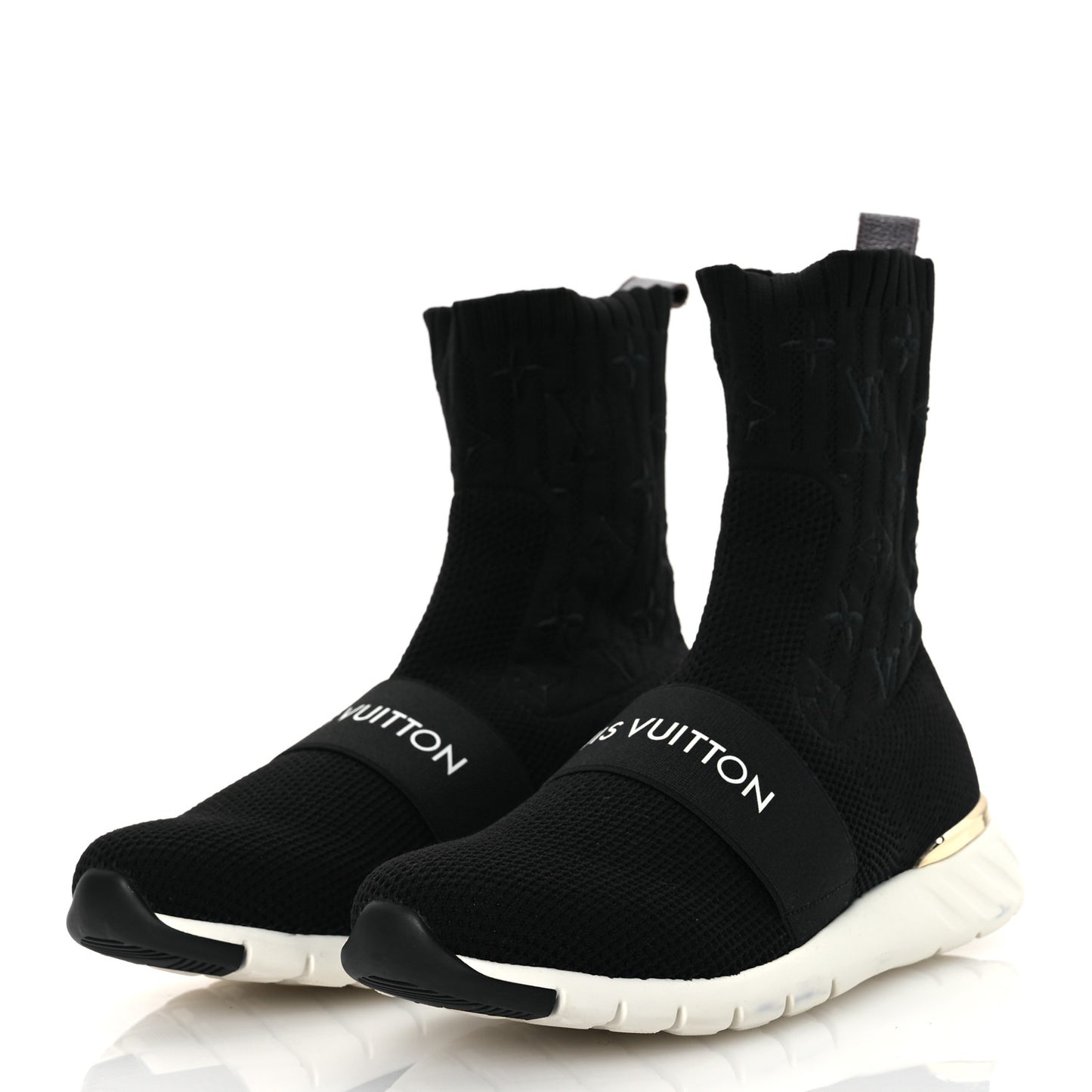 Monogram Stretch Fabric Aftergame Sneaker Boots 36.5 Black