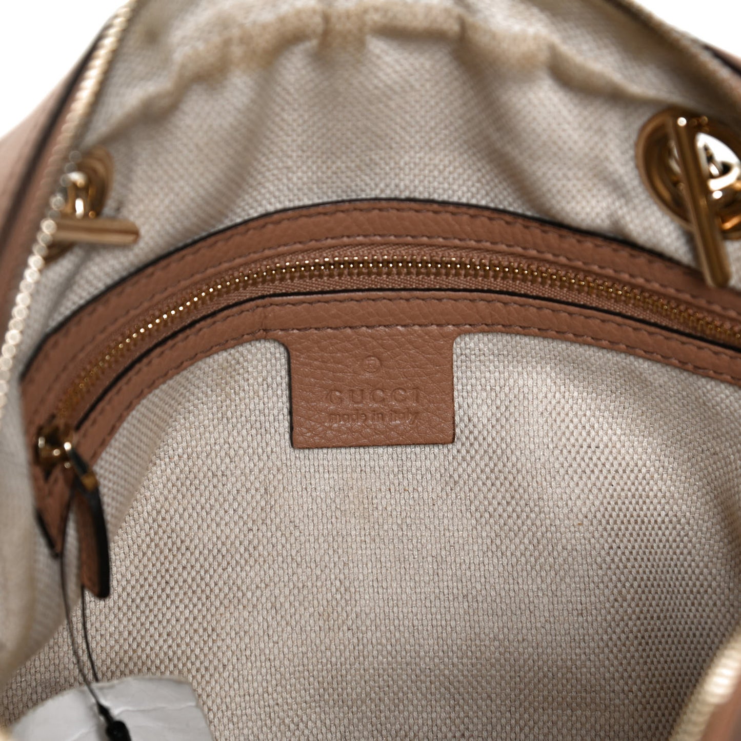 Pebbled Calfskin Small Soho Bowler Camelia