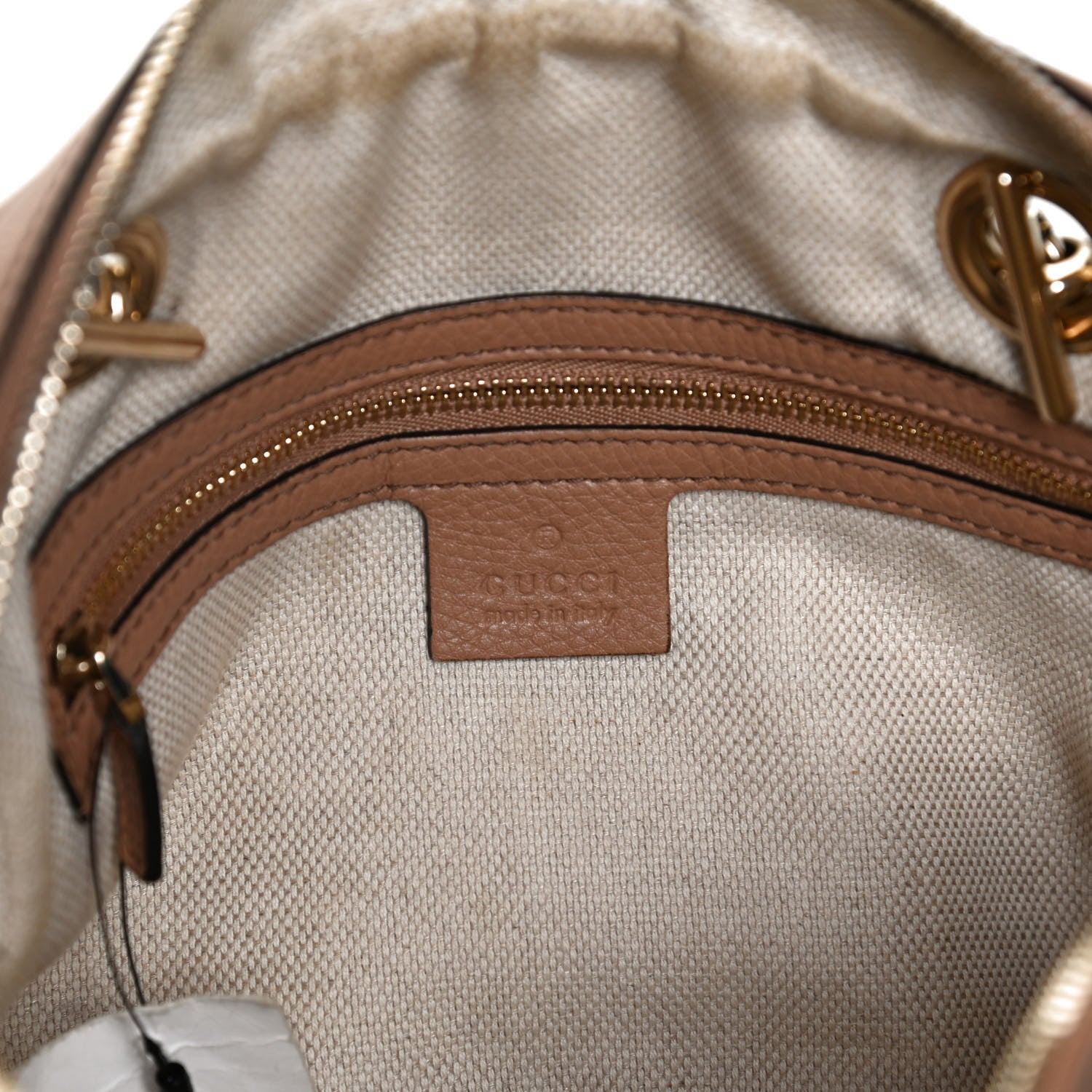 Gucci Pebbled Calfskin Small Soho Bowler Camelia 6 of 12