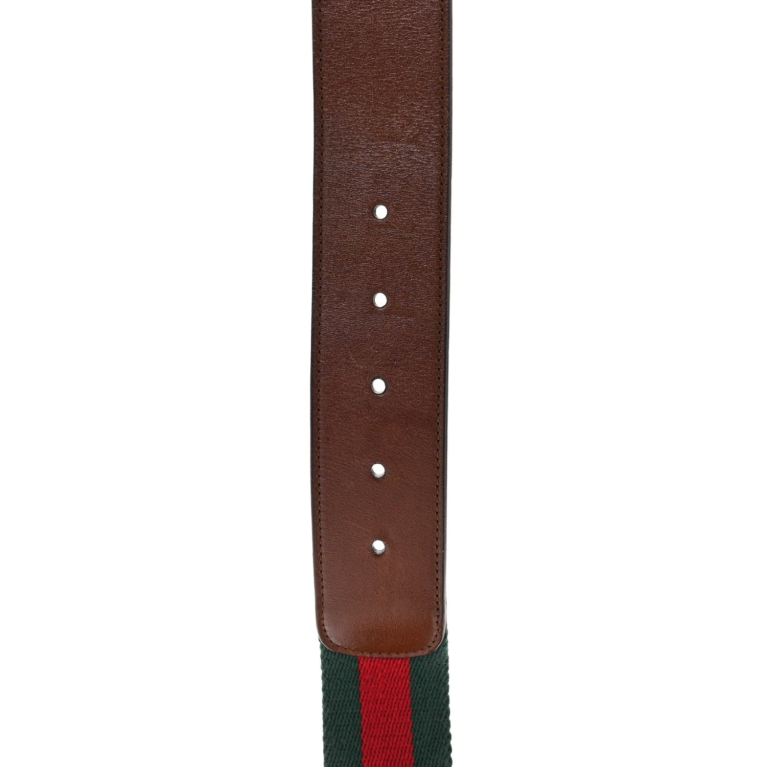 Gucci Nylon Calfskin Double G Web 40mm Belt 95 38 95 38 Green Red Cuir 6 of 6