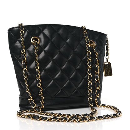 Chanel Lambskin Quilted Shopper Tote Black 3 of 9