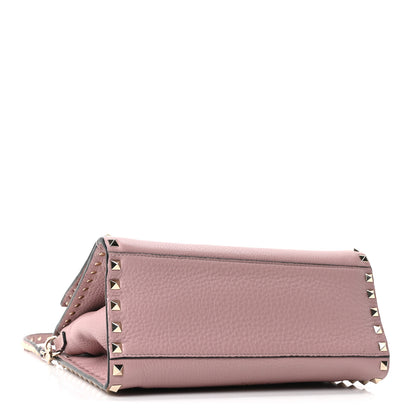Valentino Garavani Grained Calfskin Rockstud Flip Lock Tote Lipstick 7 of 17