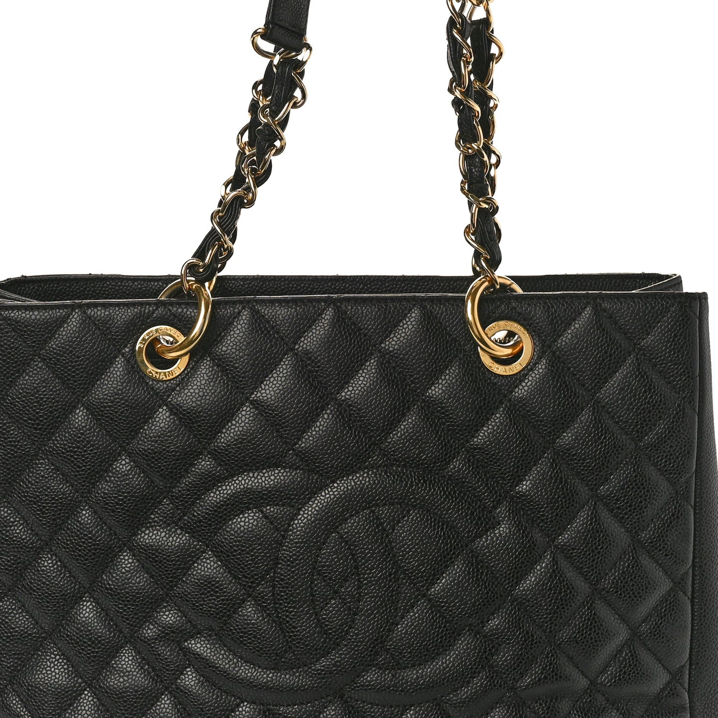 Caviar Quilted Grand Shopping Tote GST Black