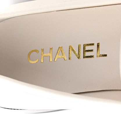 Chanel Lambskin CC Mocassin Loafers 38.5 White 8 of 10