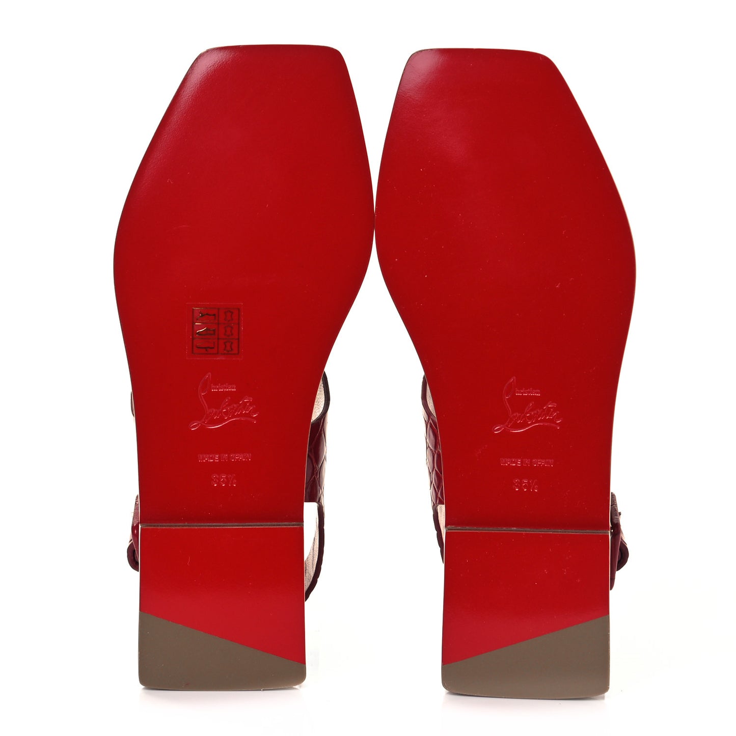 Calfskin Alligator Embossed Cubongo Flat Sandals 35.5 Persan