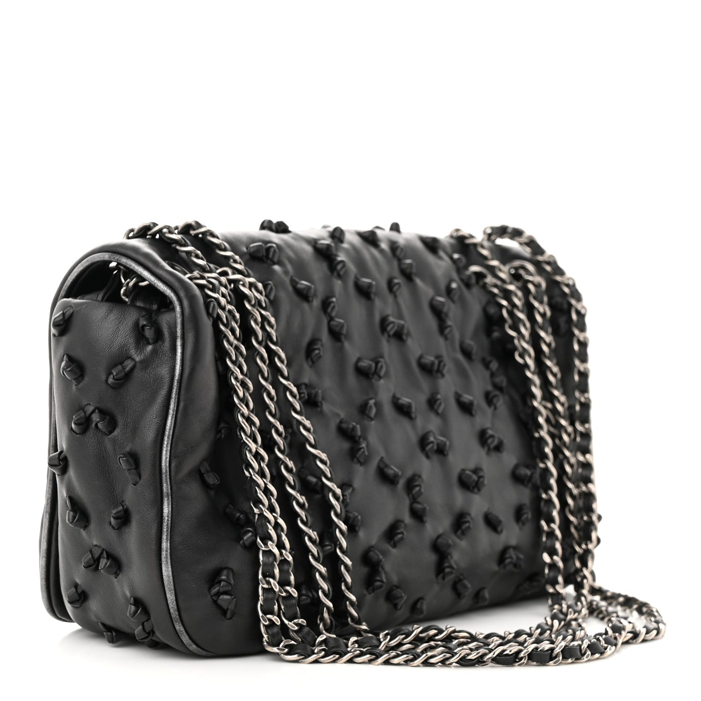 Lambskin Chic Knot Flap Black