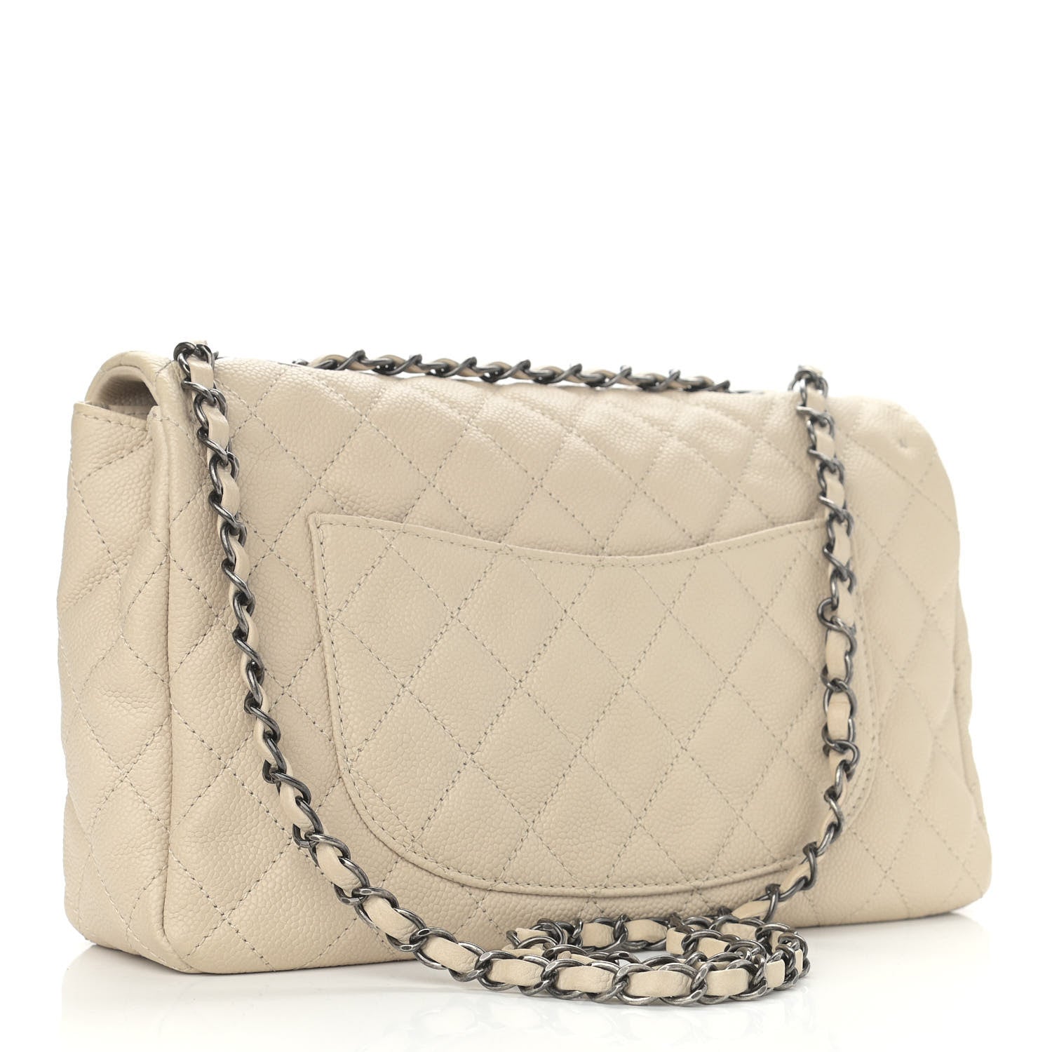 Chanel Caviar Quilted Large Now and Forever Flap Ivory 3 of 15