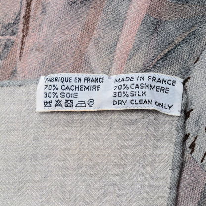 Hermes Cashmere Silk Panthera Pardus Shawl 140 Gris Chine Rose Ardoise 5 of 5
