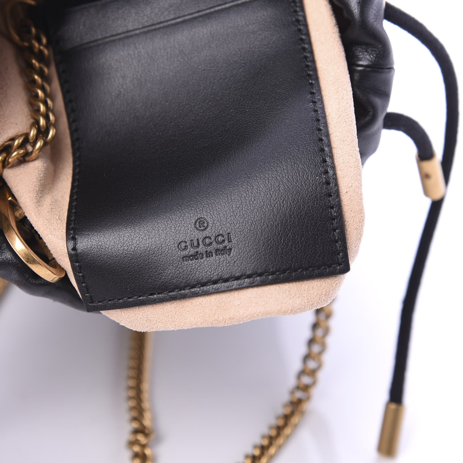 Gucci Calfskin Matelasse Mini GG Marmont 2.0 Bucket Bag Black 9 of 11