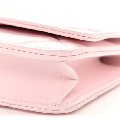 Chanel Lambskin Quilted Chanel 19 Wallet On Chain WOC Light Pink 10 of 12