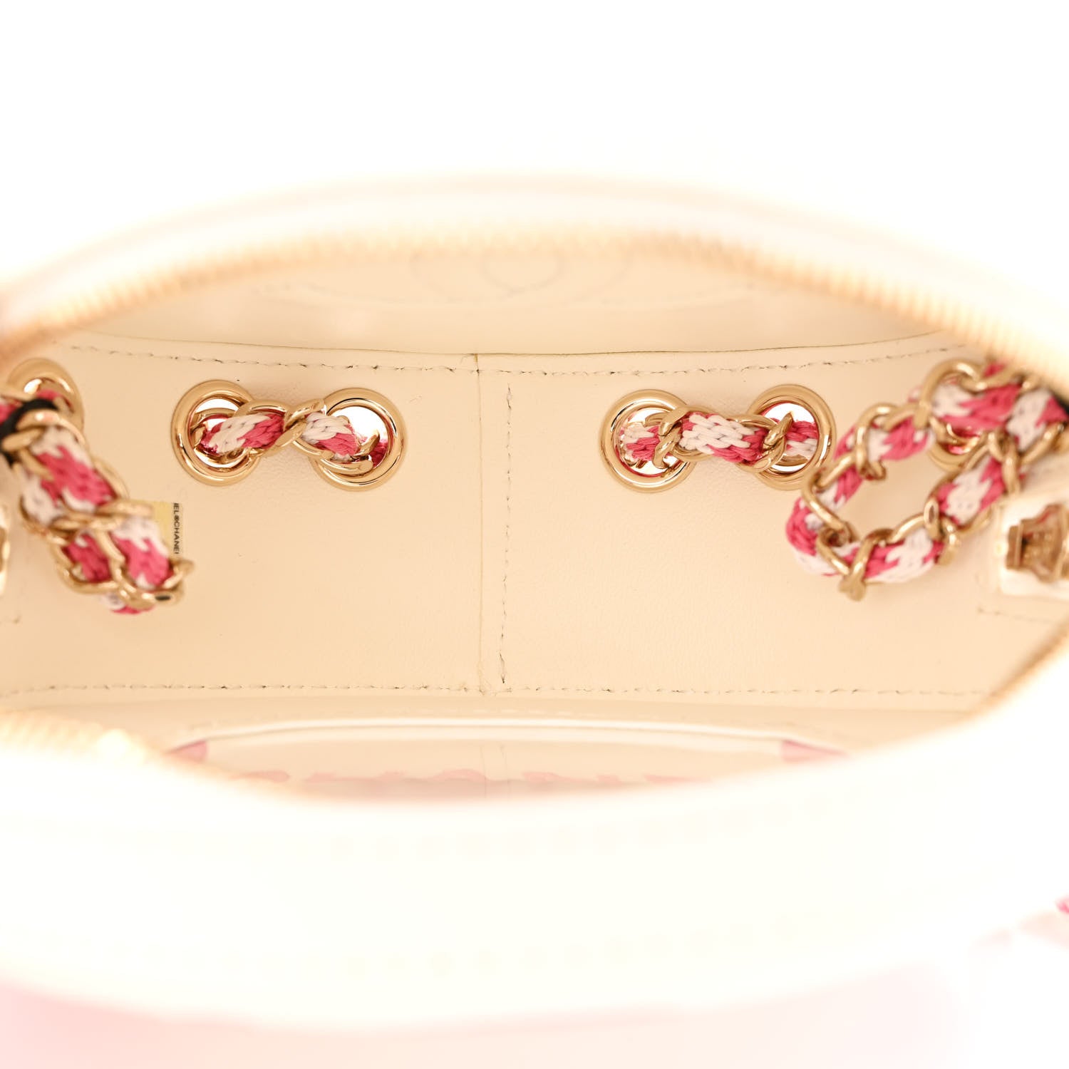Chanel Lambskin Coco Lifesaver Round Bag Pink White 5 of 11