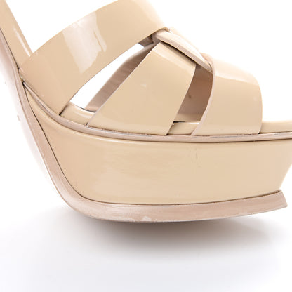 Saint Laurent Patent Tribute 105 Platform Sandals 39.5 Nude Powder 10 of 12