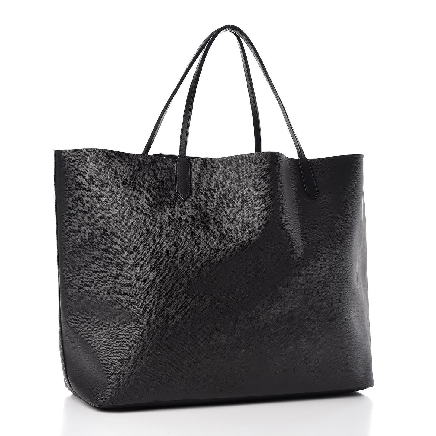 Textured Coated Canvas Rottweiler Pint Large Antigona Tote Black
