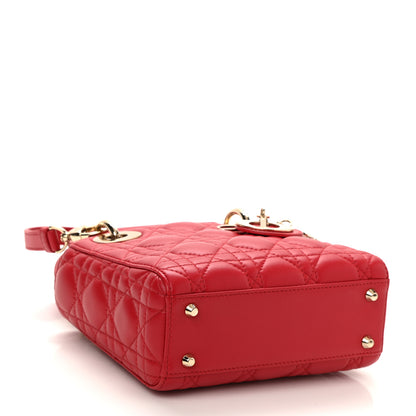 Christian Dior Lambskin Cannage Mini Lady Dior Red 5 of 10