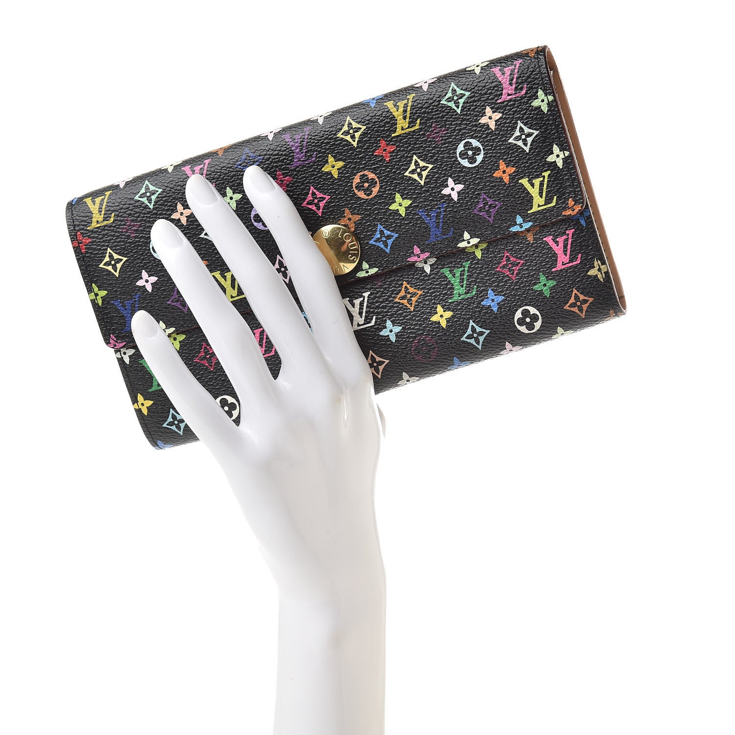 Louis Vuitton Monogram Multicolor Sarah Wallet Black 2 of 8