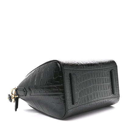 Givenchy Calfskin Crocodile Embossed Mini Antigona Black 4 of 11