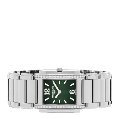 Patek Philippe Stainless Steel Diamond 25mm Twenty-4 Quartz Watch Olive Green 4910/1200A-011 2 of 5