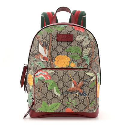 Gucci GG Supreme Monogram Tian Web Small Day Backpack Beige Multicolor Red 1 of 10