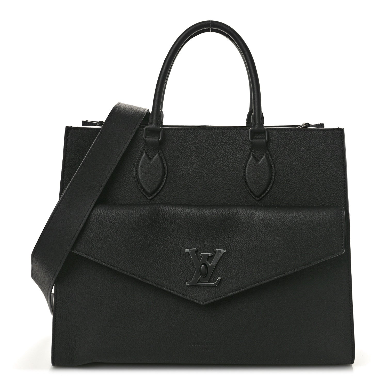 Louis Vuitton Soft Calfskin Lockme Tote MM Black 1 of 9