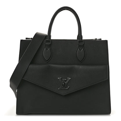 Louis Vuitton Soft Calfskin Lockme Tote MM Black 1 of 9