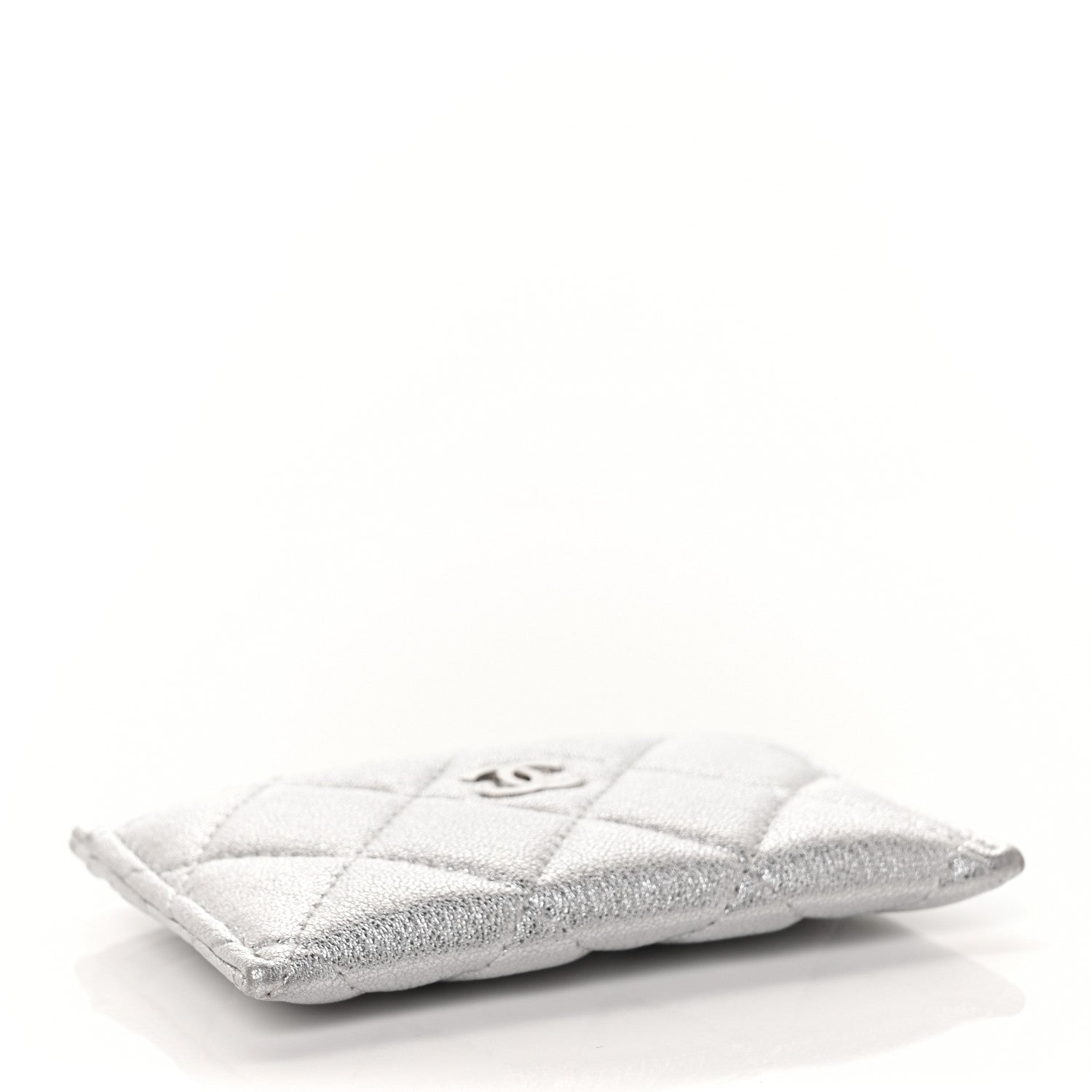 Chanel Metallic Lambskin Quilted Card Holder Silver 4 of 10