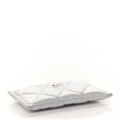 Chanel Metallic Lambskin Quilted Card Holder Silver 4 of 10