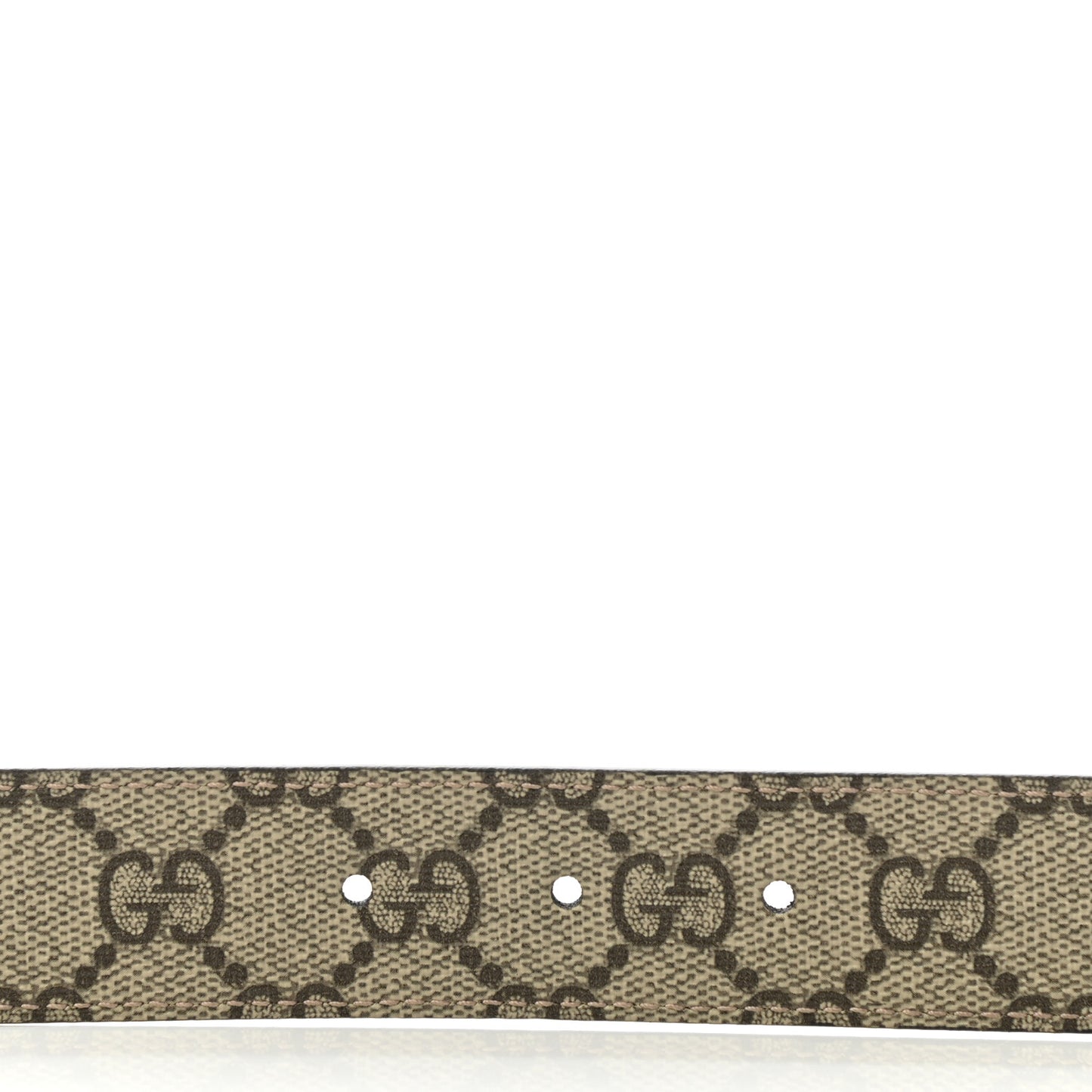GG Supreme Monogram Plutone Calfskin Double G Reversible 30mm Belt 85 34 Beige Ebony New Acero
