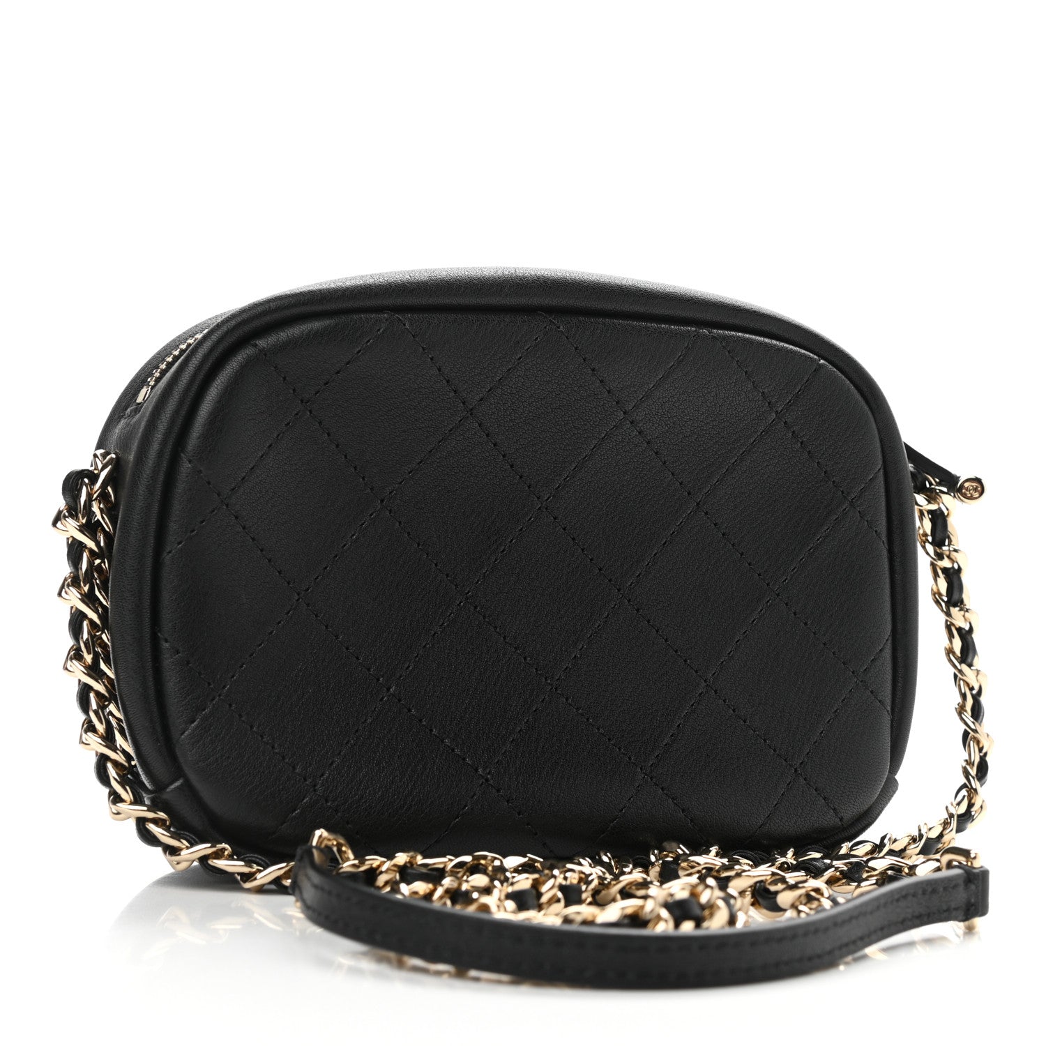 Chanel Goatskin Quilted Small Casual Trip Camera Case Black 3 of 11