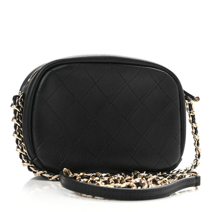 Chanel Goatskin Quilted Small Casual Trip Camera Case Black 3 of 11