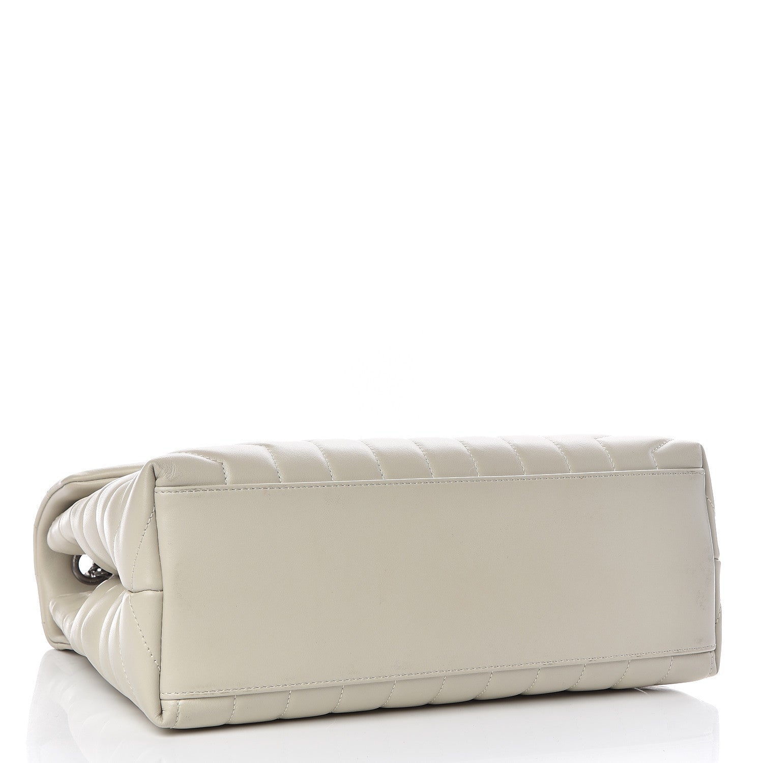 Saint Laurent Calfskin Y Quilted Monogram Medium Loulou Chain Satchel Ivory 4 of 10