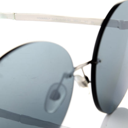 Chanel Metal Rimless Round Sunglasses 4216 Silver 5 of 11