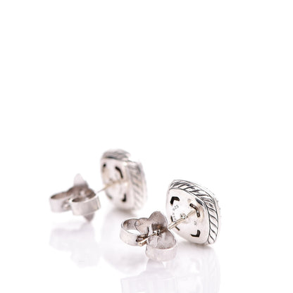 David Yurman Sterling Silver Diamond 7mm Pave Albion Earrings 7 of 8