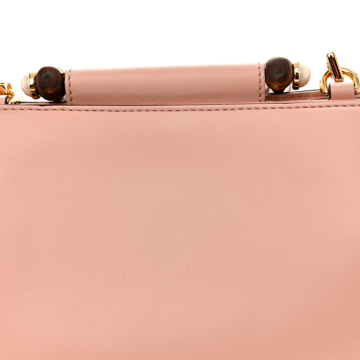 Nappa Bamboo Web Small Nymphaea Top Handle Bag Perfect Pink Mystic White