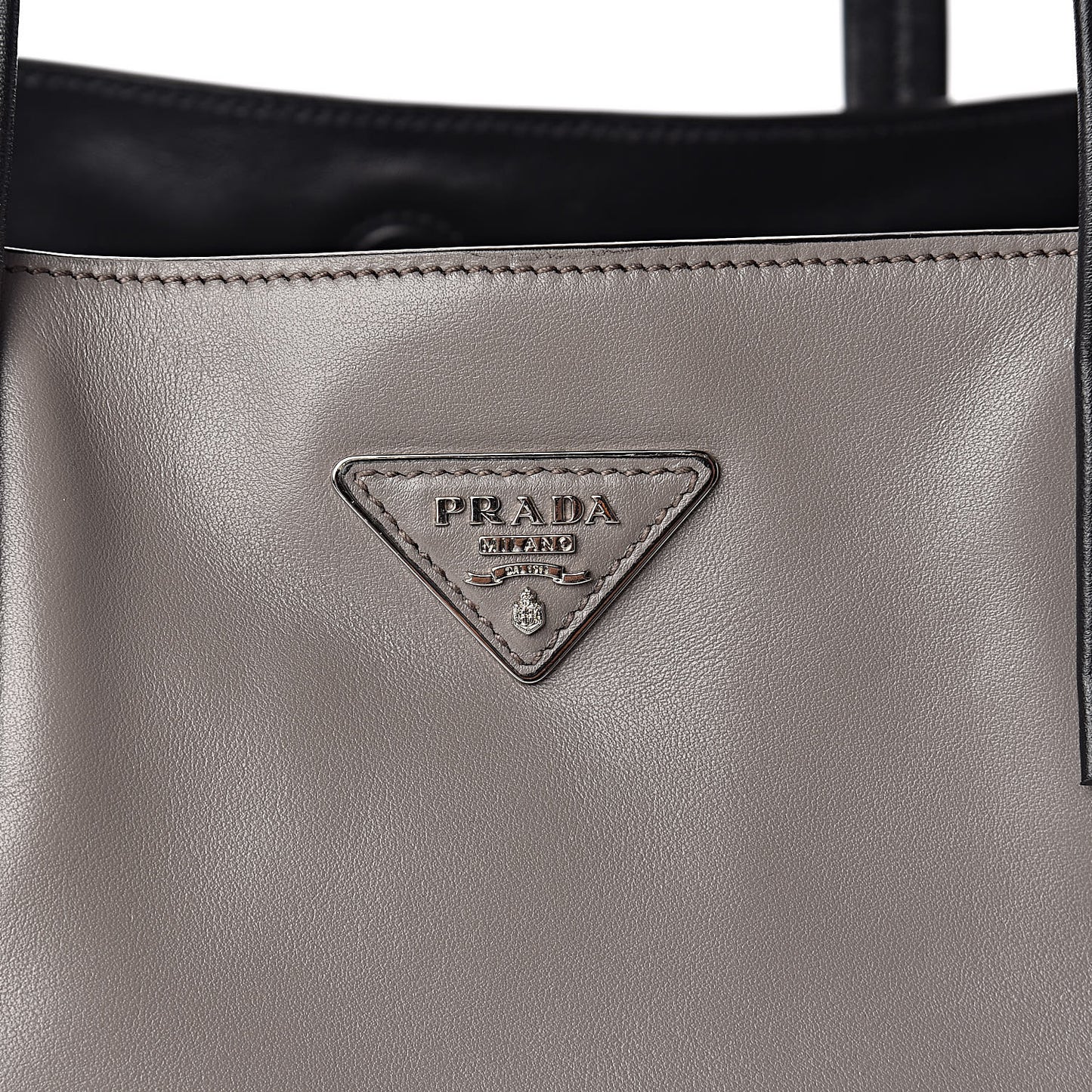 Soft Calf Shopping Tote Black Argilla