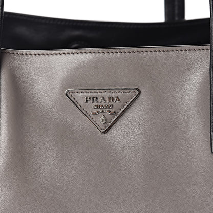 Prada Soft Calf Shopping Tote Black Argilla 8 of 10