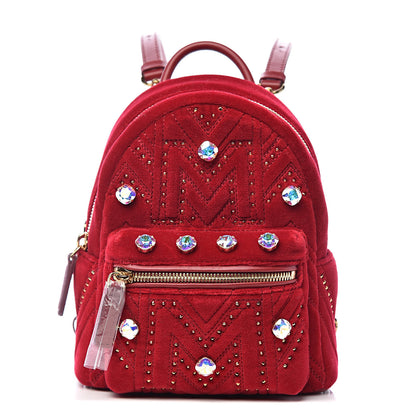 MCM Velvet Swarovski Crystal Bebe Boo Backpack Viva Red 1 of 10