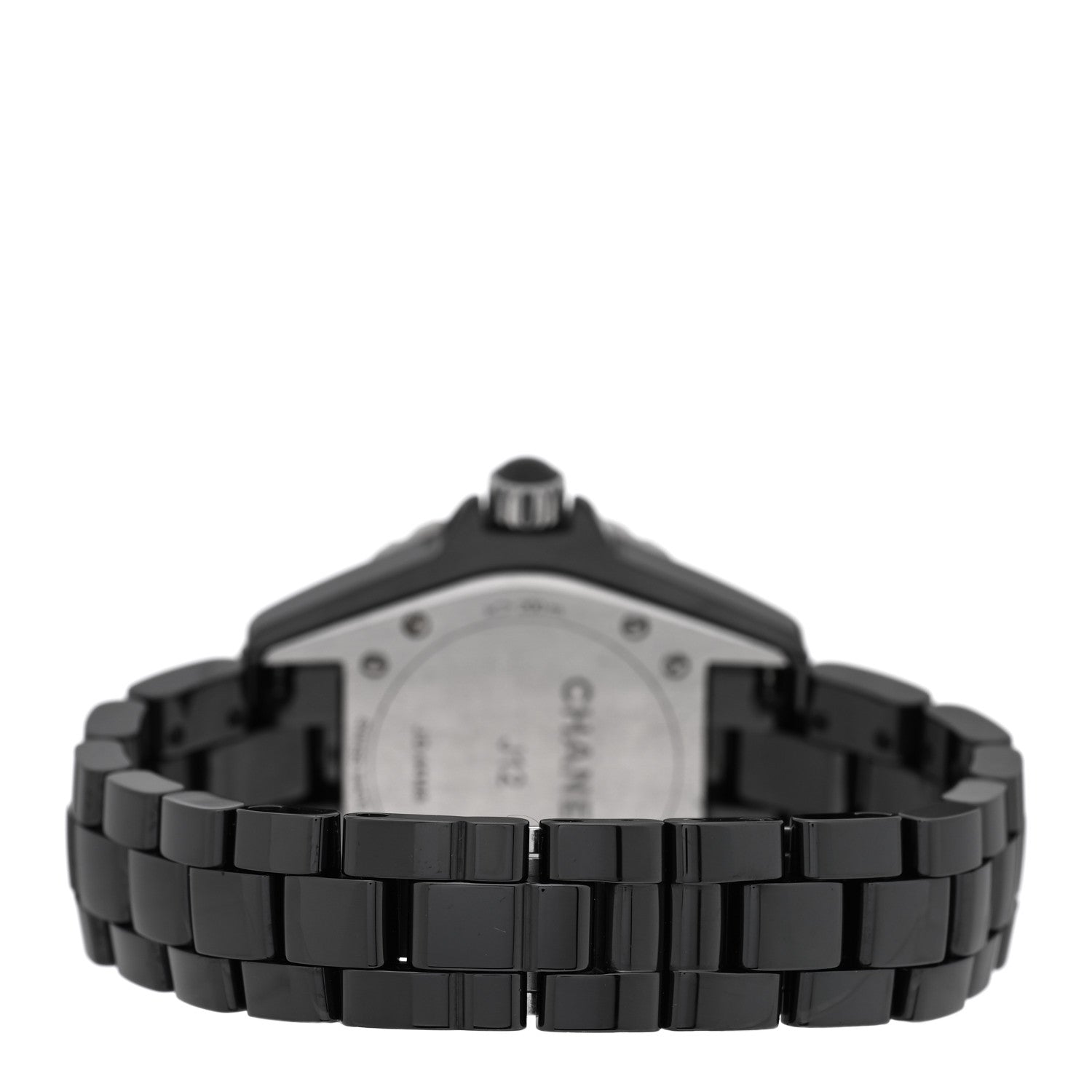 Chanel Stainless Steel Ceramic Diamond 33mm J12 Quartz Watch Black 3 of 5