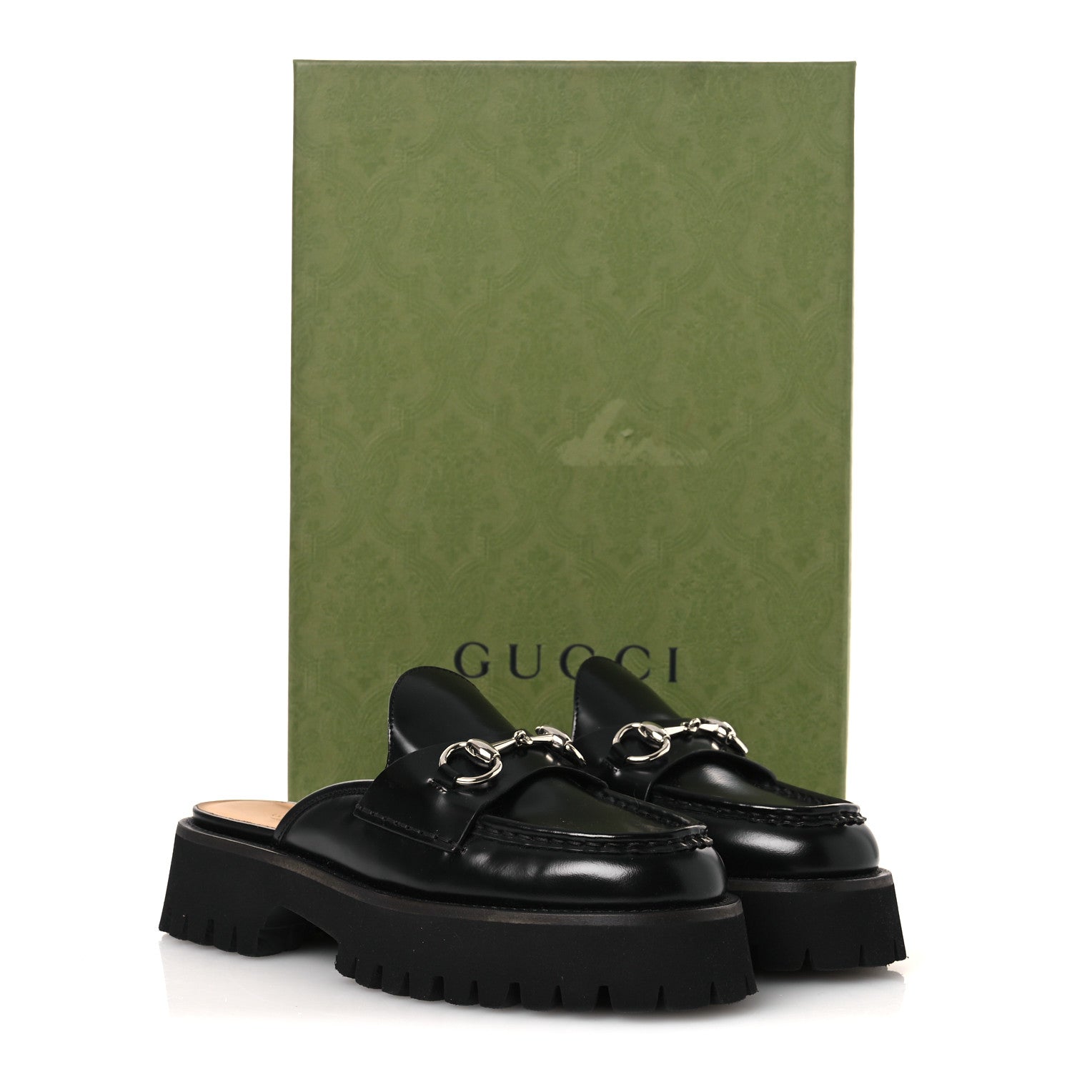 Gucci Cordovan Lux Womens Sylke Horsebit Platform Mules 37 Black 12 of 12