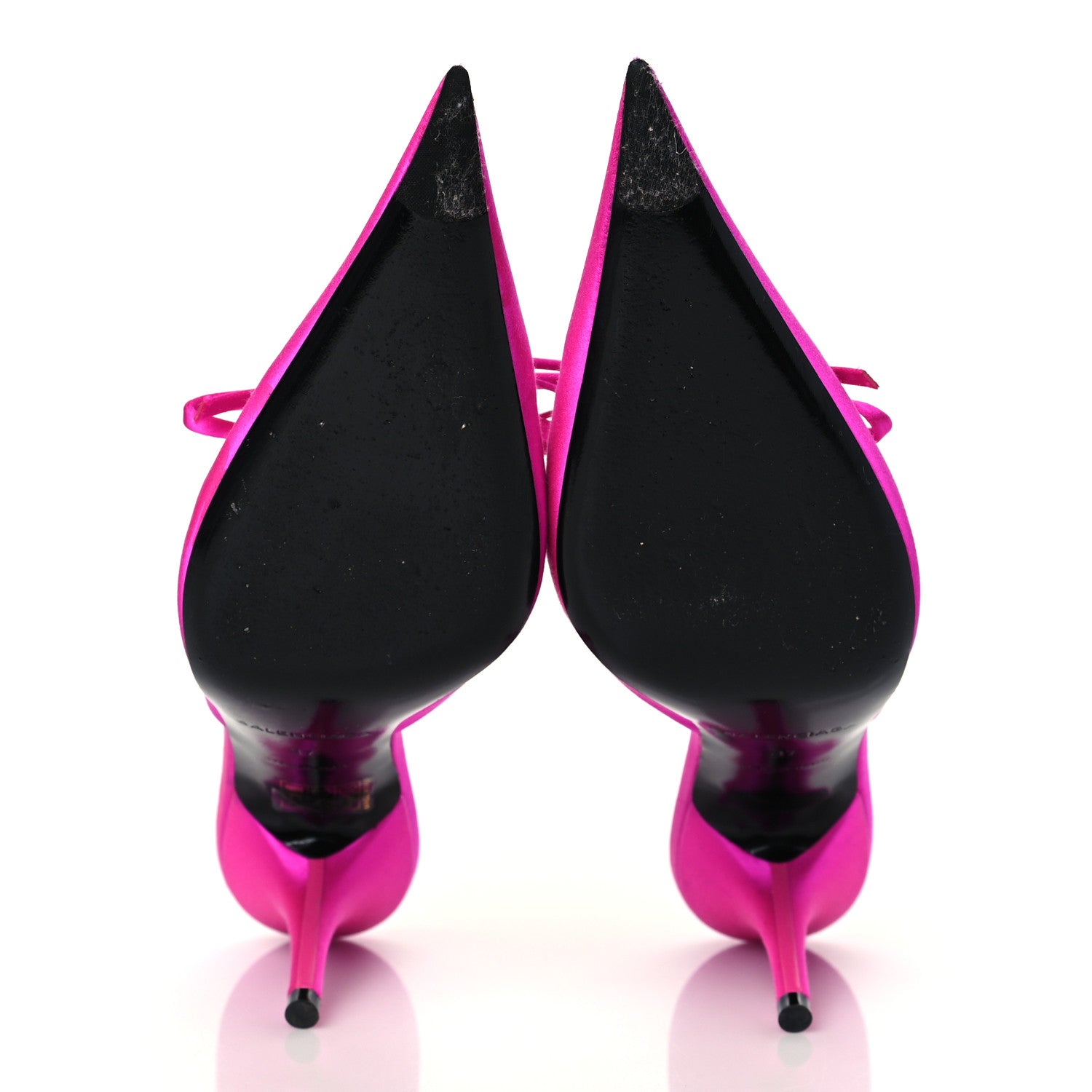 Balenciaga Satin Pointed Toe Knife Mules 37 Rose Fuchsia 6 of 10