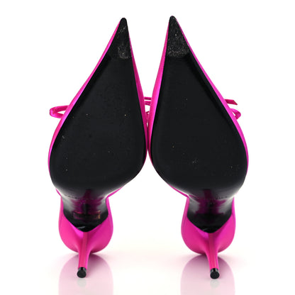 Balenciaga Satin Pointed Toe Knife Mules 37 Rose Fuchsia 6 of 10