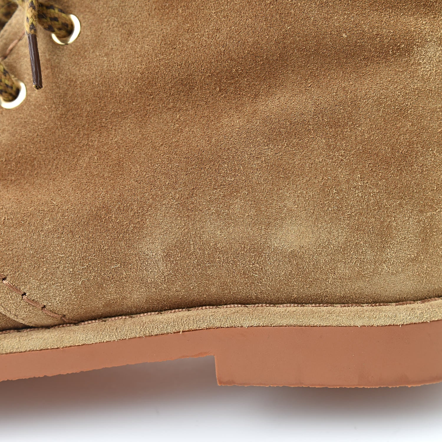 Chanel Suede Calfskin Womens Lace Up Short Boots 39.5 Dark Beige 9 of 13
