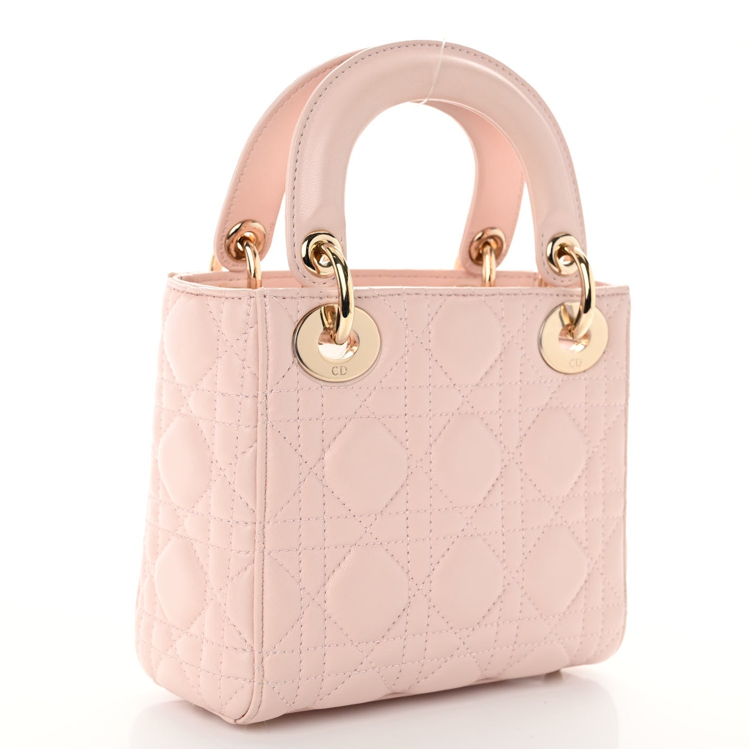 Christian Dior Lambskin Cannage Mini Lady Dior Rose Poudre 3 of 11