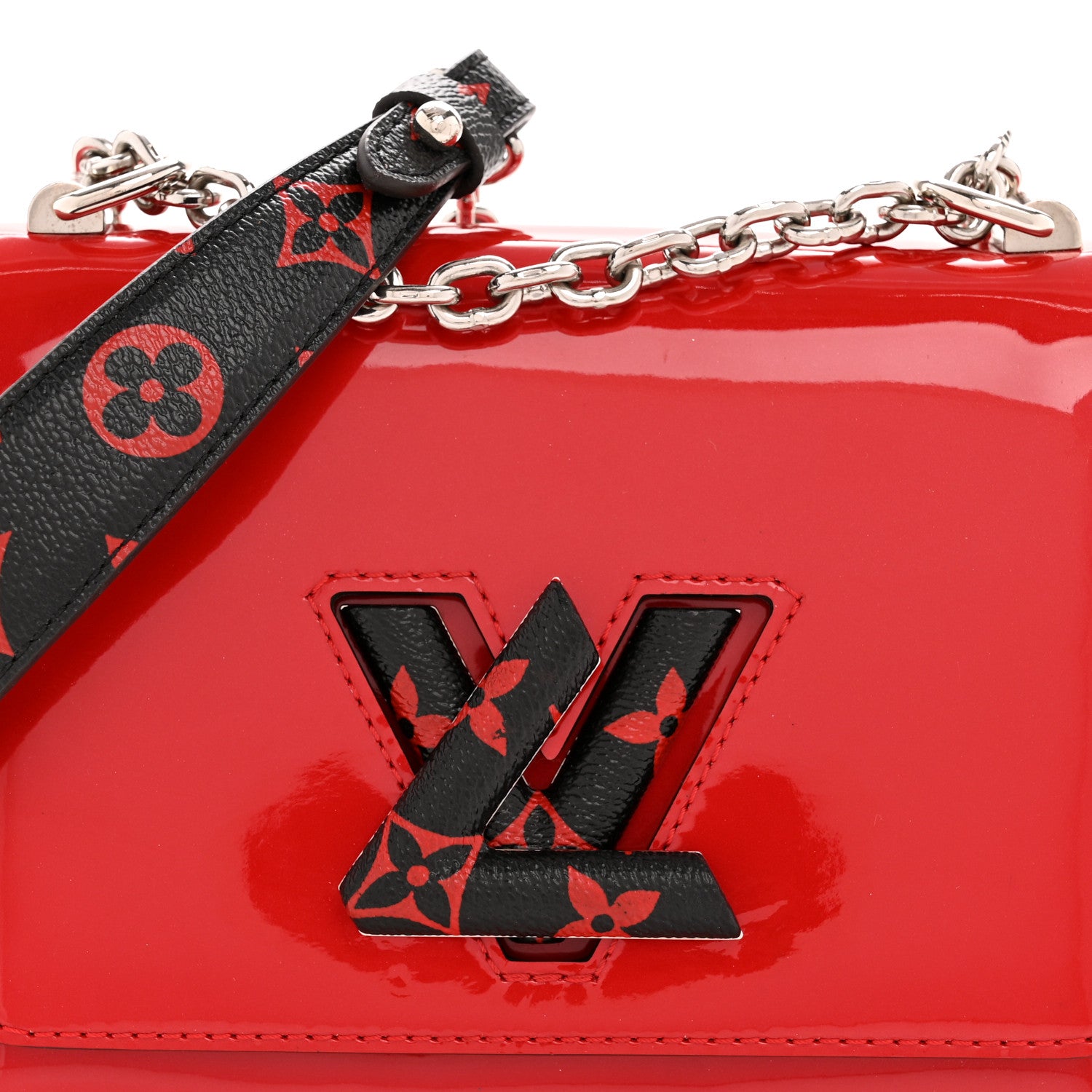 Louis Vuitton Patent Monogram Infrarouge Twist Shoulder Bag PM Coquelicot 9 of 14