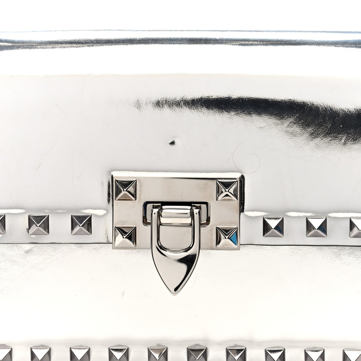 Mirror Calfskin Small Rockstud23 Shoulder Bag Silver