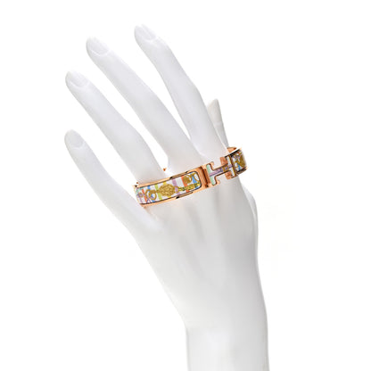 Hermes Enamel Printed Brides de Gala Bayadere Narrow Clic Clac H Bracelet PM Pastel Acidulé 2 of 5