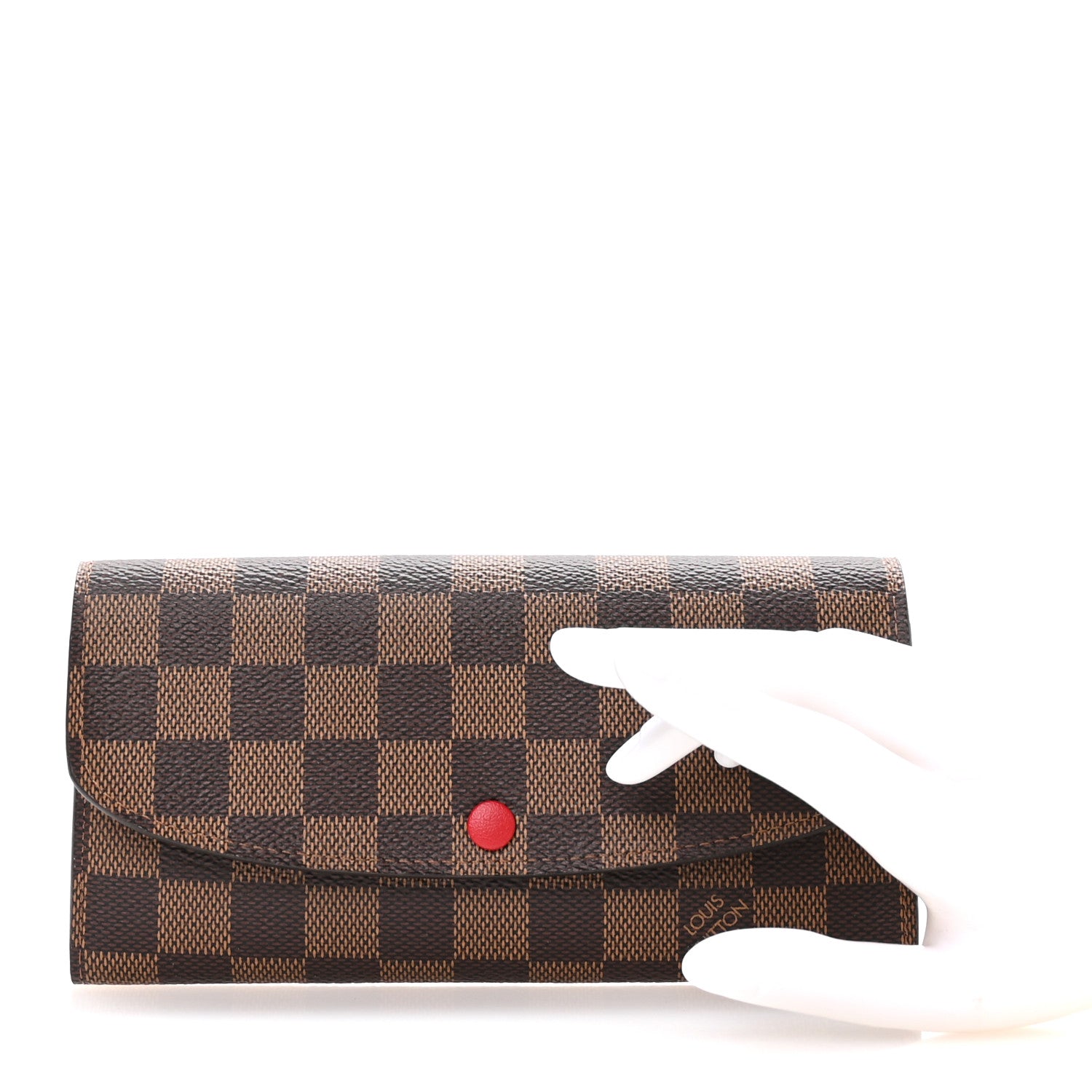 Louis Vuitton Damier Ebene Emilie Wallet Red 2 of 8