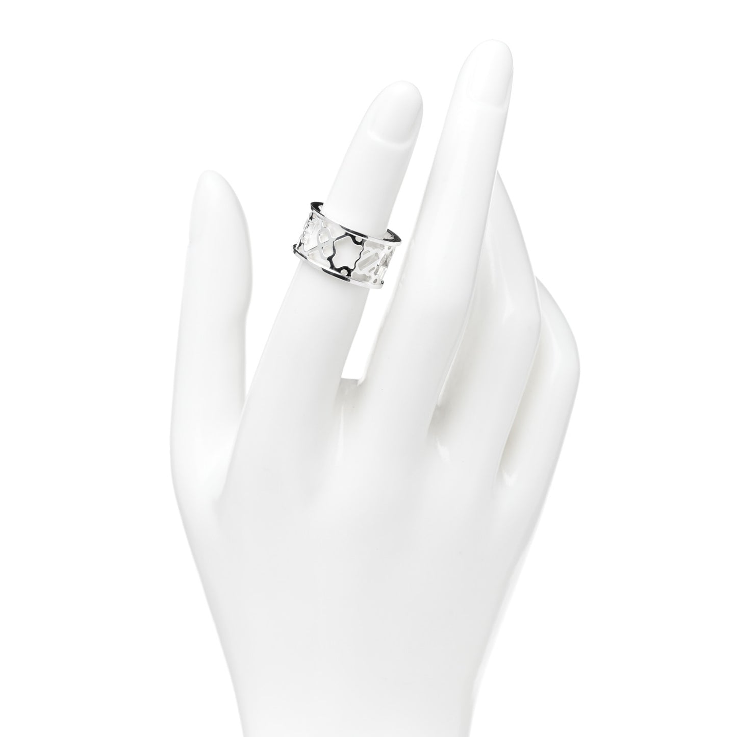 Sterling Silver PM Chaine d'Ancre Passerelle Ring 49 4.75